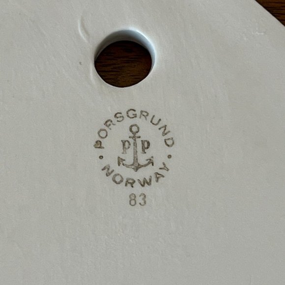 Porsgrund Norway Porcelain Fish Shaped Trivet with Poem Midcentury Kitchen Decor - Picture 7 of 7